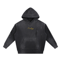 Vintage Washed Frayed Fleece Hoodie