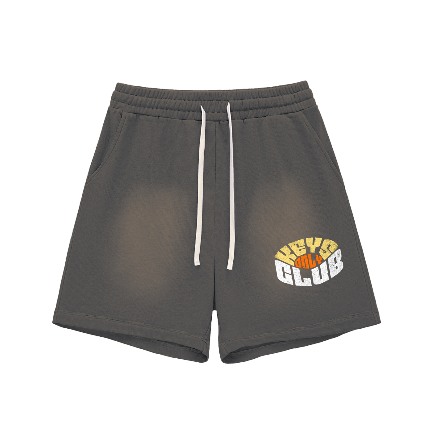 Sun Fade Raw Edge Cotton Shorts
