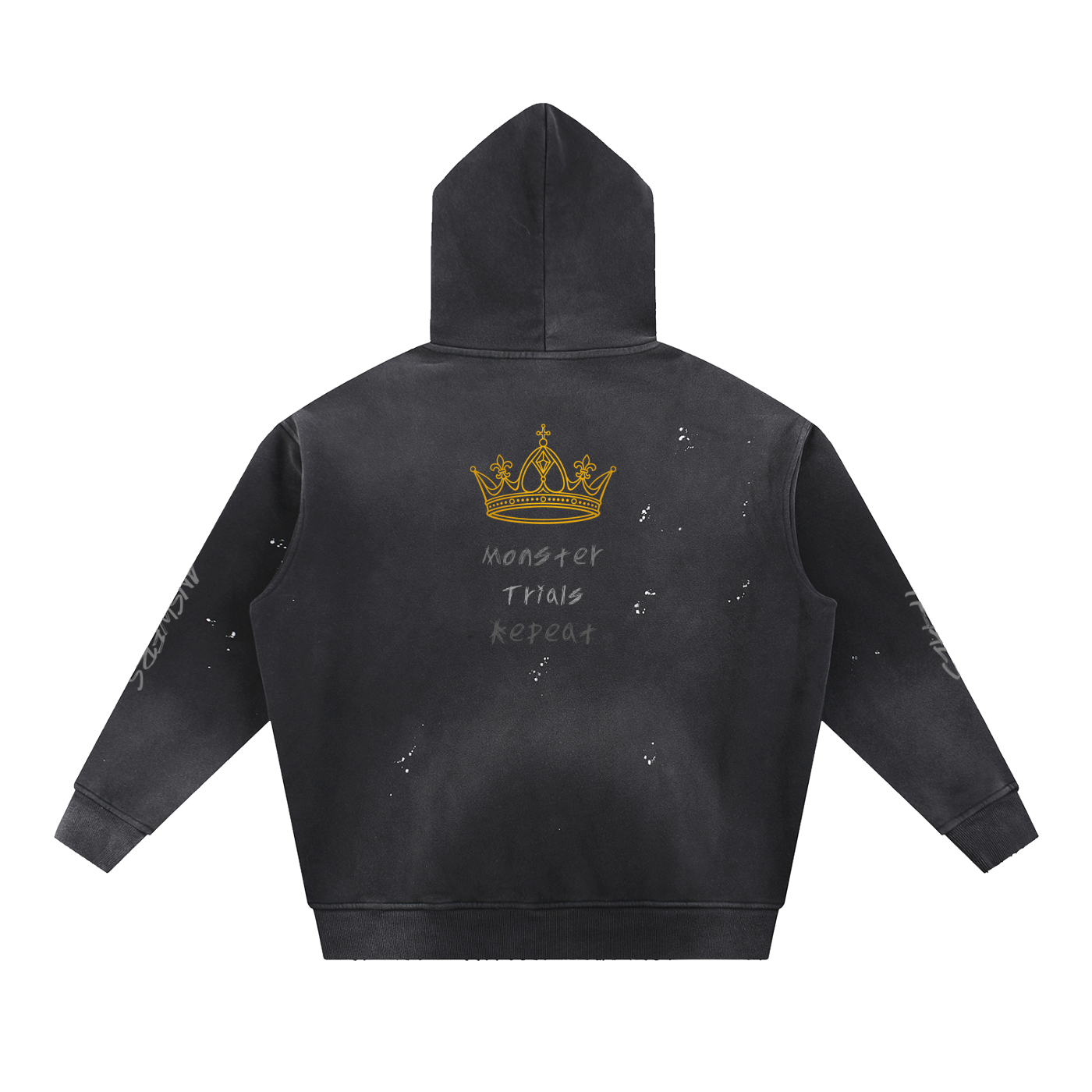 Vintage Washed Frayed Fleece Hoodie
