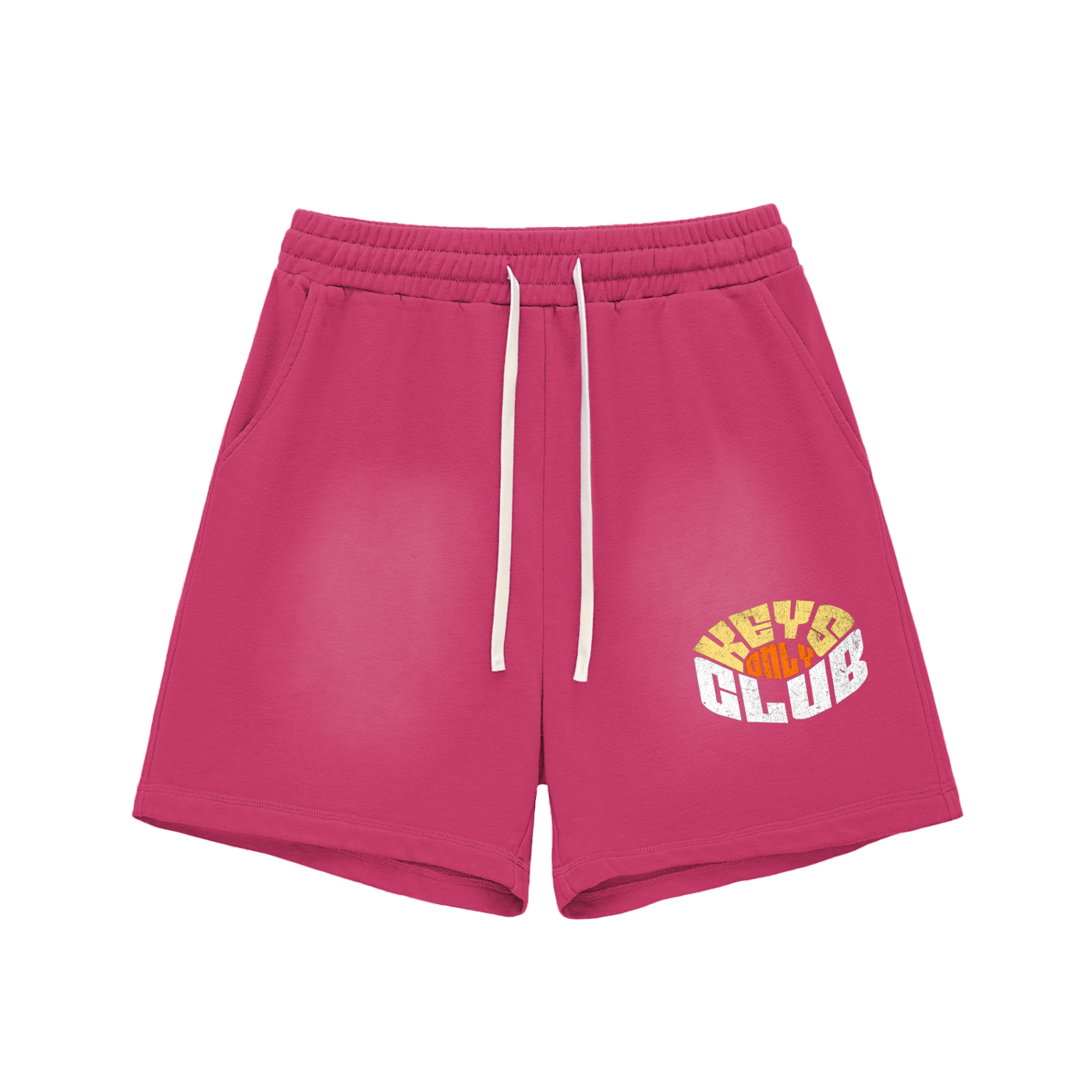 Sun Fade Raw Edge Cotton Shorts
