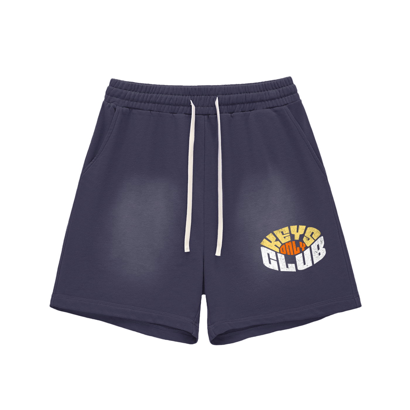 Sun Fade Raw Edge Cotton Shorts