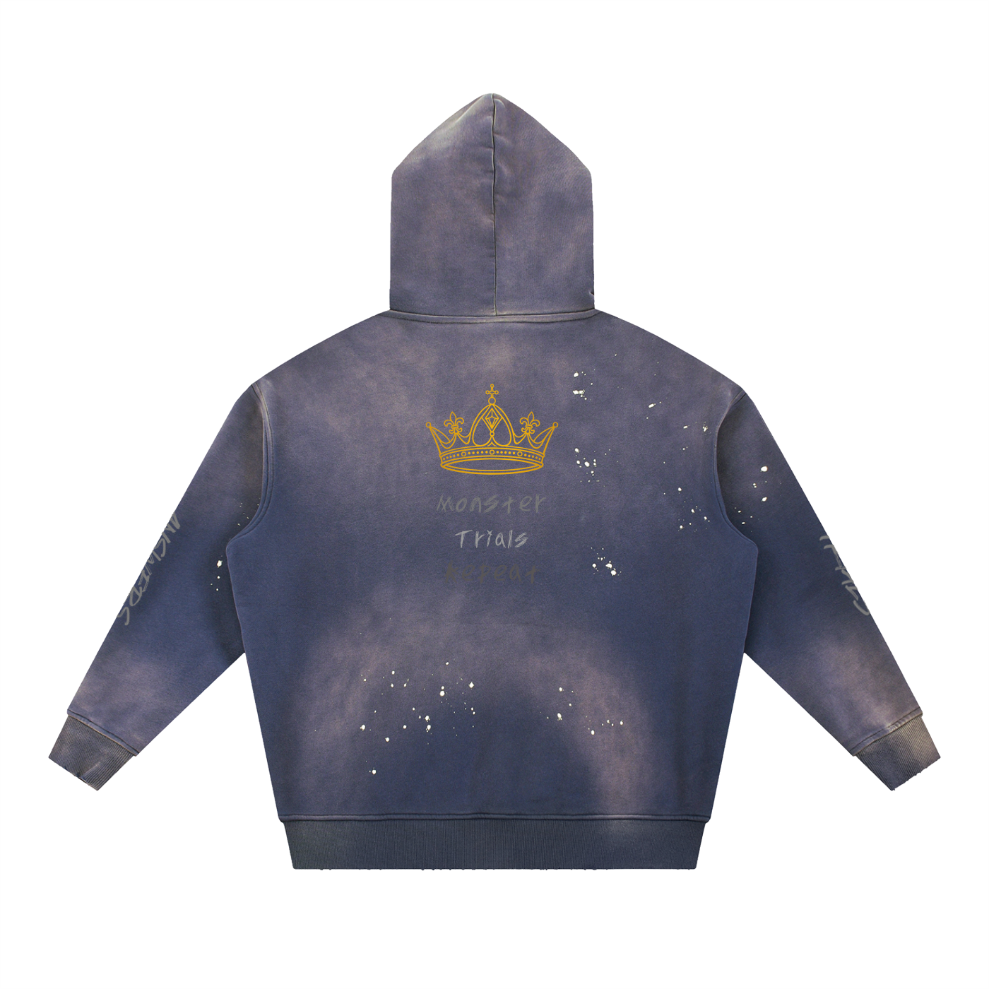 Vintage Washed Frayed Fleece Hoodie
